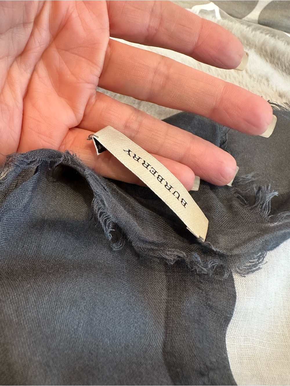 Burberry Black and White Animal Print Silk Square Scarf - Picture 8 of 12